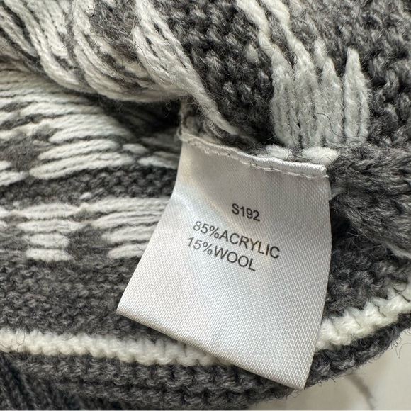 Sorbet Knit Cardigan Sweater Wool Blend Fair Isle Cabin Deer Forest Holiday L - Picture 5 of 5